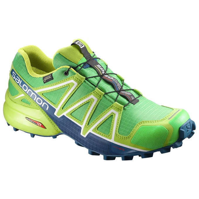 Salomon Singapore Mens Trail Running Shoes - SPEEDCROSS 4 GTX® Green/Yellow | 85627-DQMF